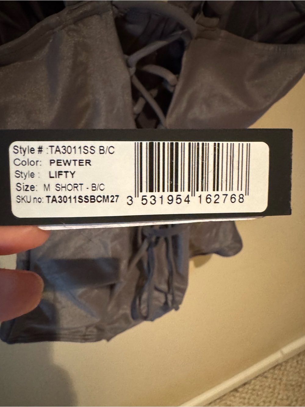 TA3 Sleek Shimmer One-Piece Swimsuit in pewter - Picture 3 of 5